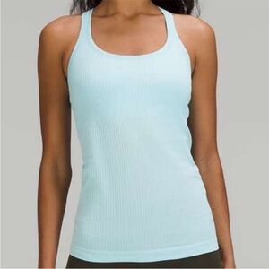 Women's Lululemon Ebb to Street Ribbed Tank Top - Light Blue- Size 10